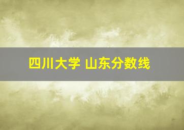 四川大学 山东分数线